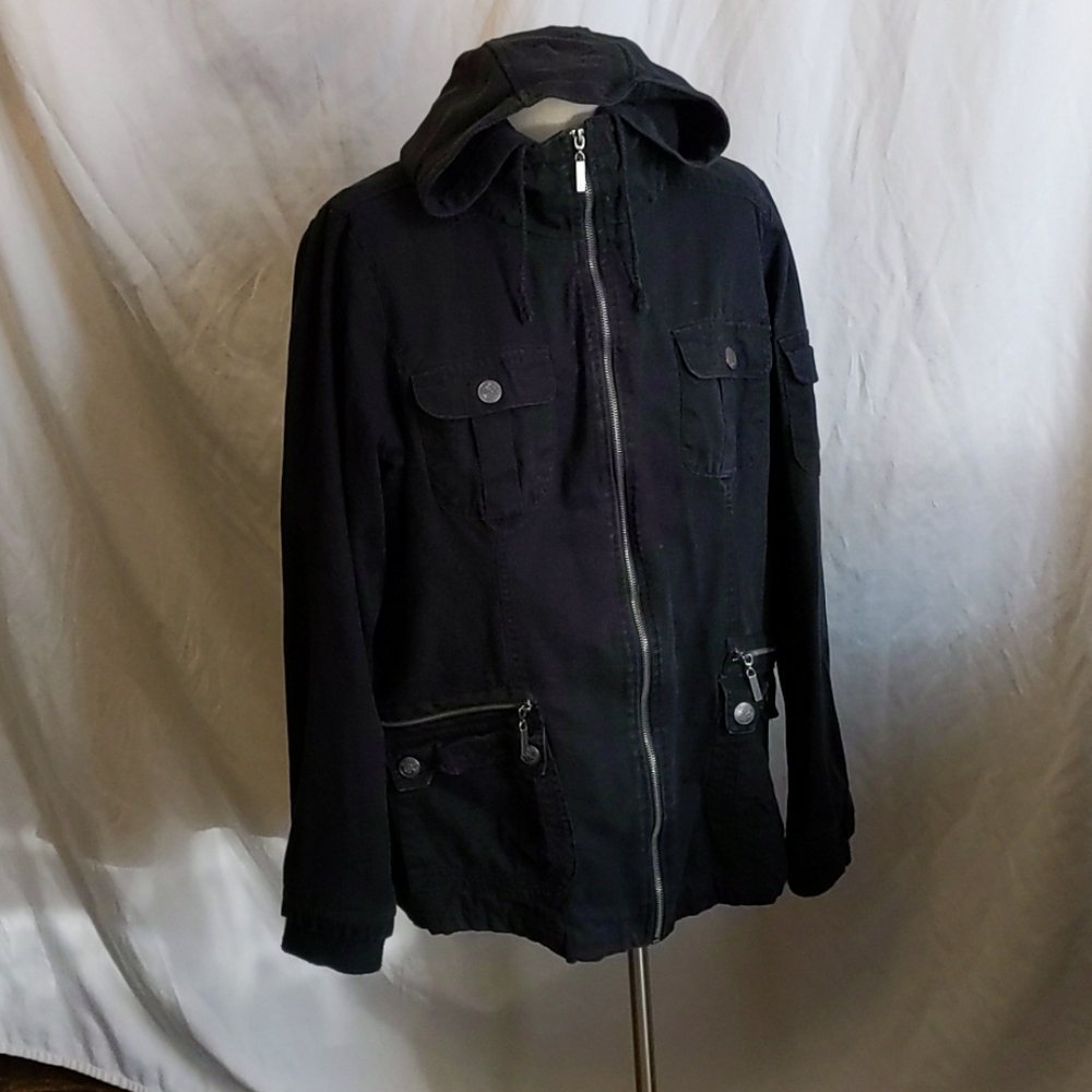 Maurices Black Canvas Jacket sz 1
